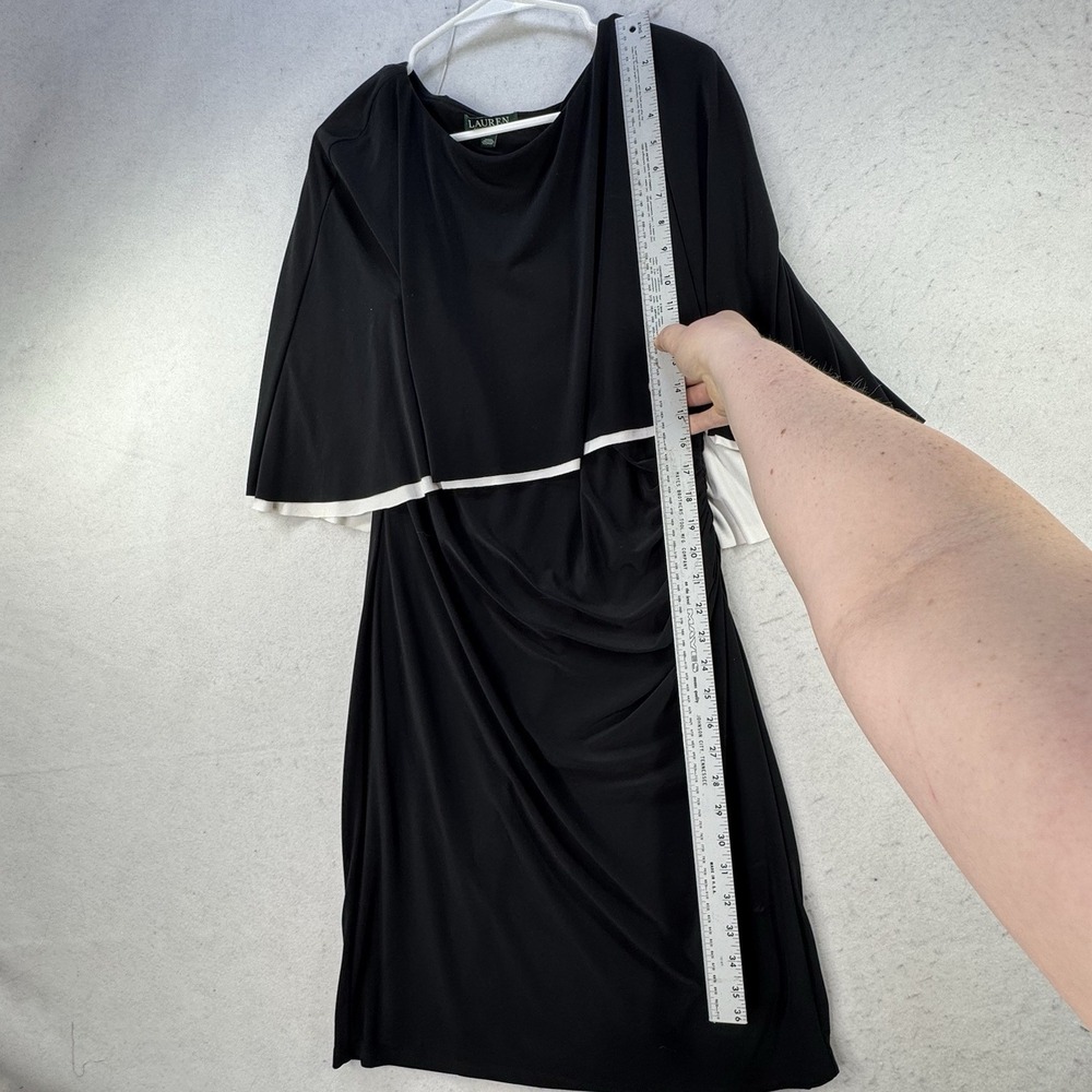 Lauren Ralph Lauren Jersey‎ Cape Dress Women's Size 14 Elegant Classy Career - Picture 5 of 13